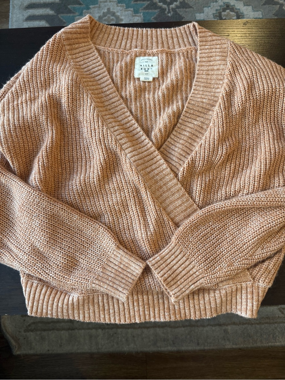 Billabong Dusty Rose V-Neck Knit Sweater
